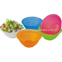 Material dos PP redondo comida e tigela de salada vegetal grau tampa de plástico transparente com tampa